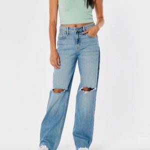 High rise baggy wide leg jeans